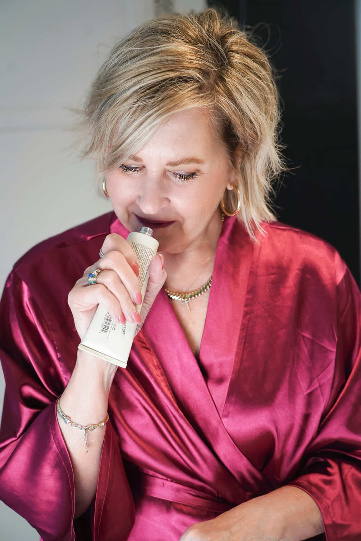 Tania Stephens smelling the Le Labo Hand cream