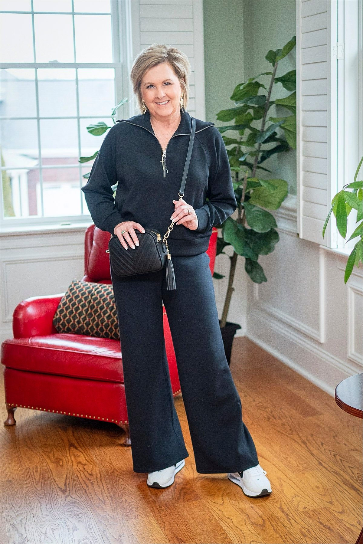 All Black Travel Outfit for Women Over 50