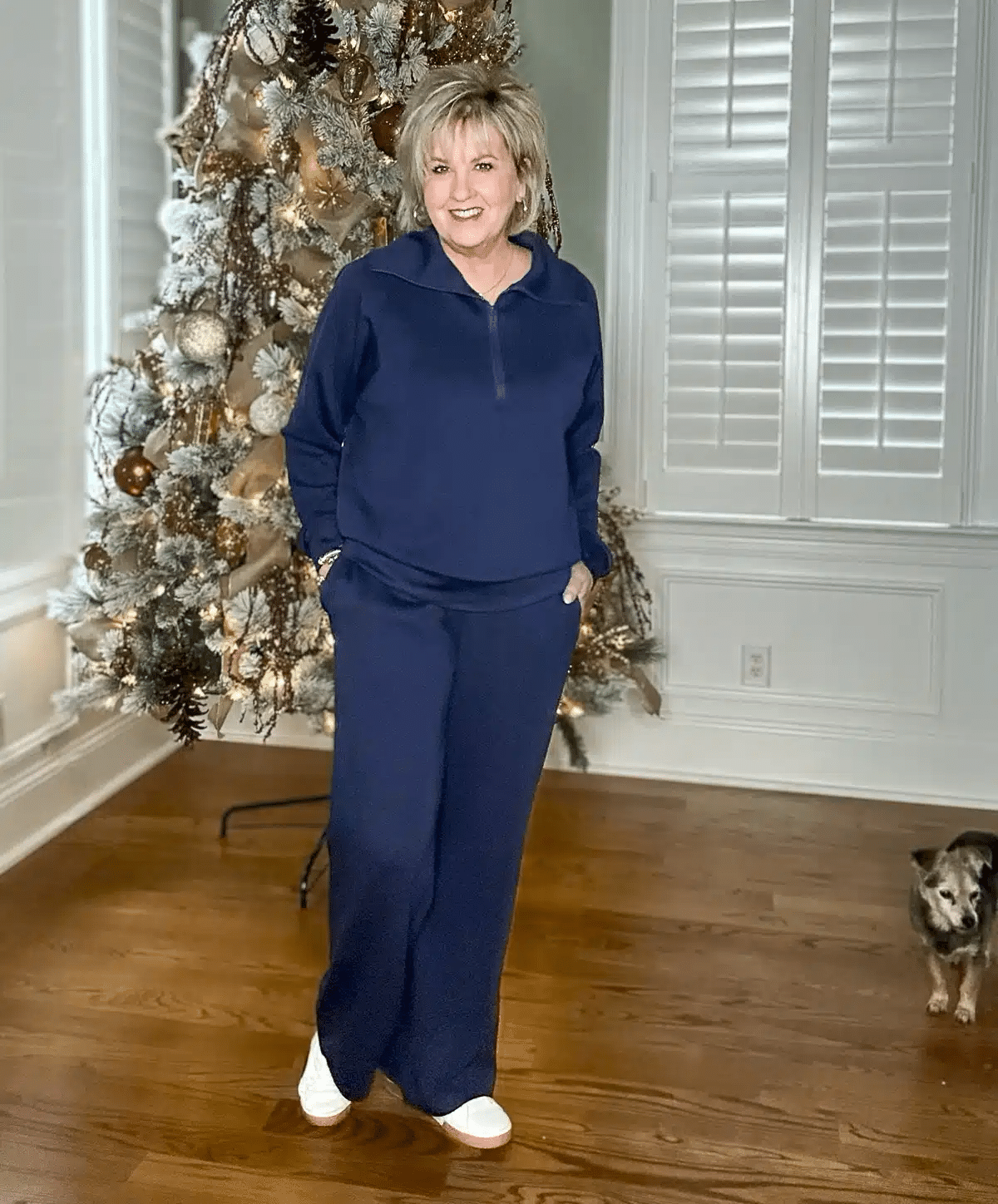 Spanx Inspired Loungewear Set with Sneakers for Women over 50