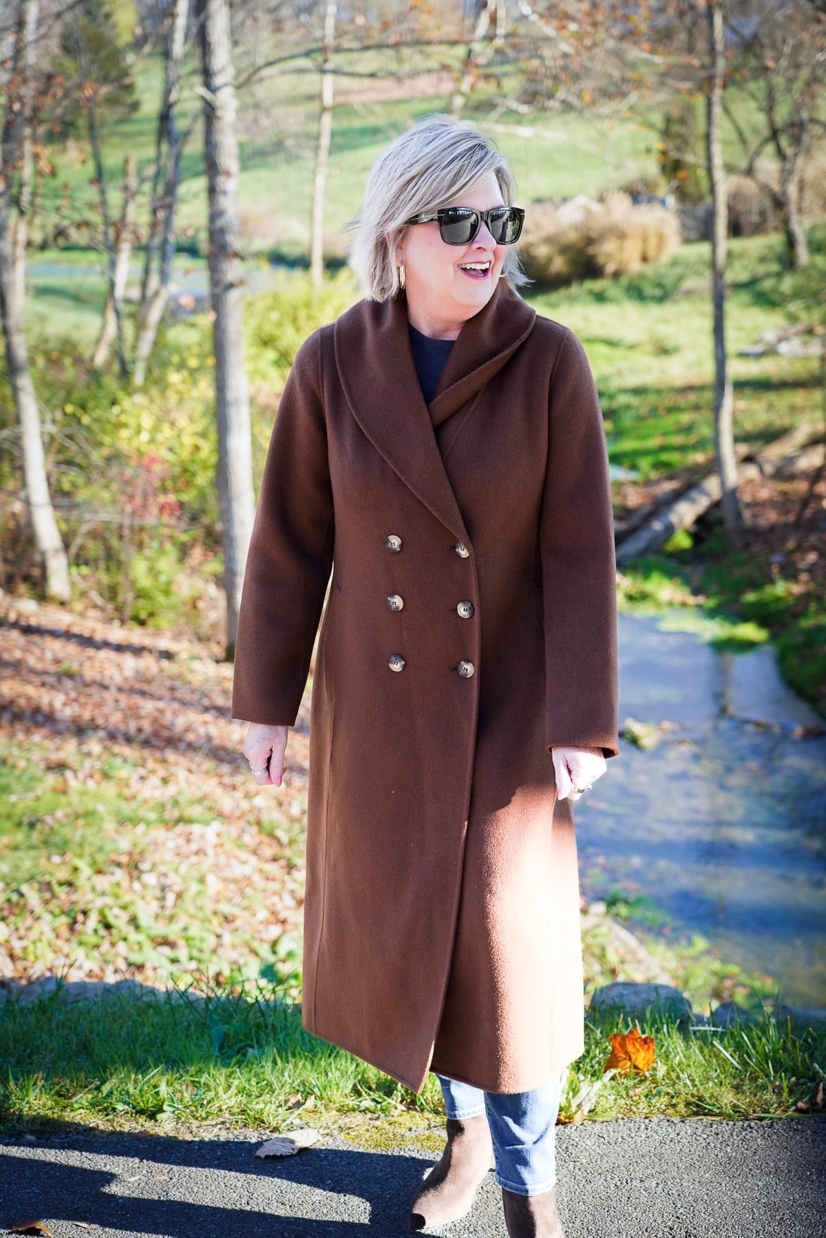 Dark Walnut Double Breasted Coat from Talbots