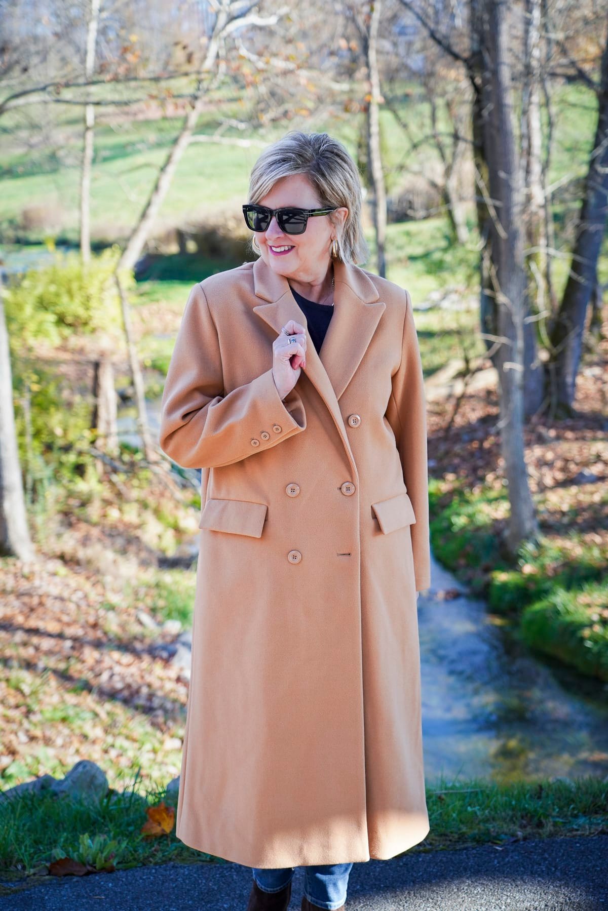 Camel Double Breasted coat