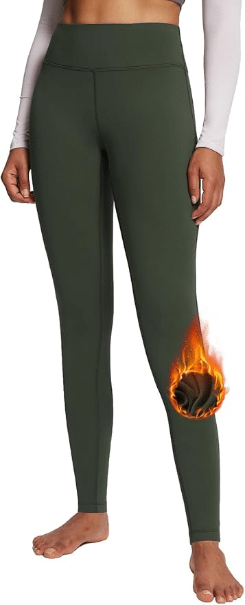 The Best Leggings for Cold Weather: Fleece-lined and Beyond fashion blogger tania stephens 50 is not old green