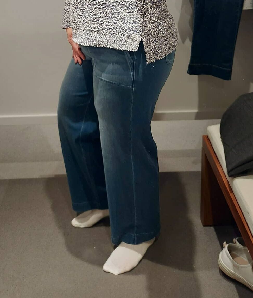 Megan is wearing trouser jeans from J.Jill
