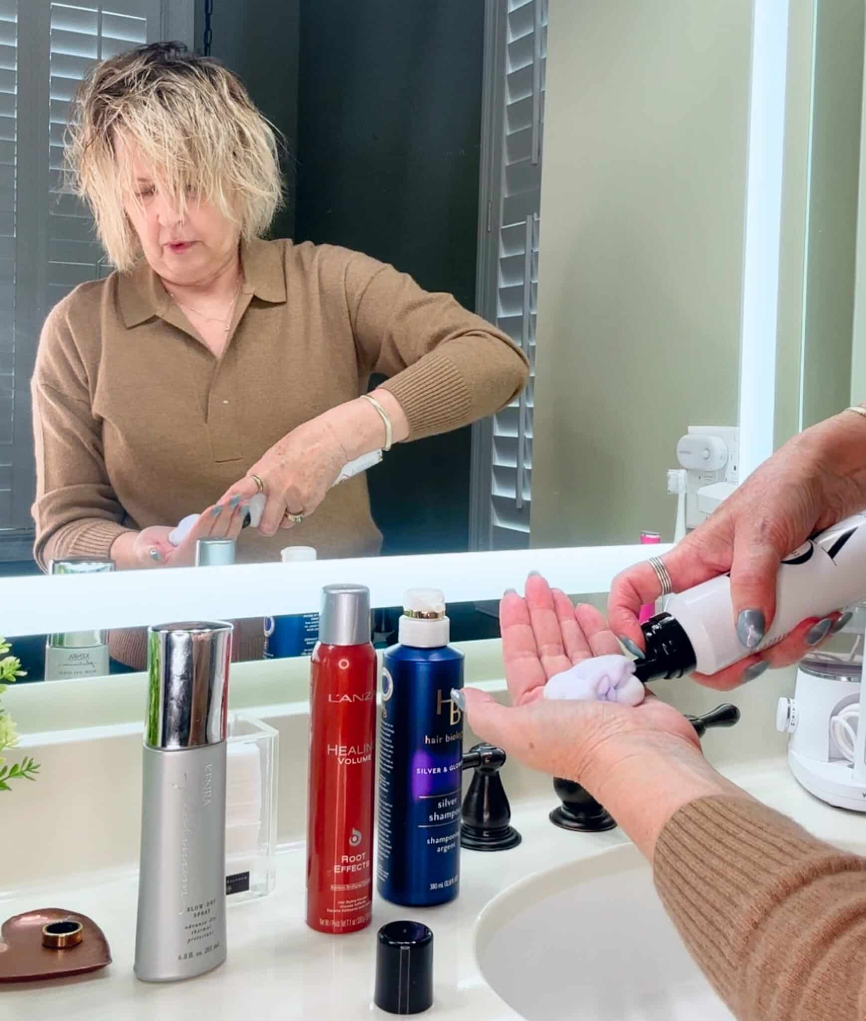 Adding WOW purple foam for blonde hair