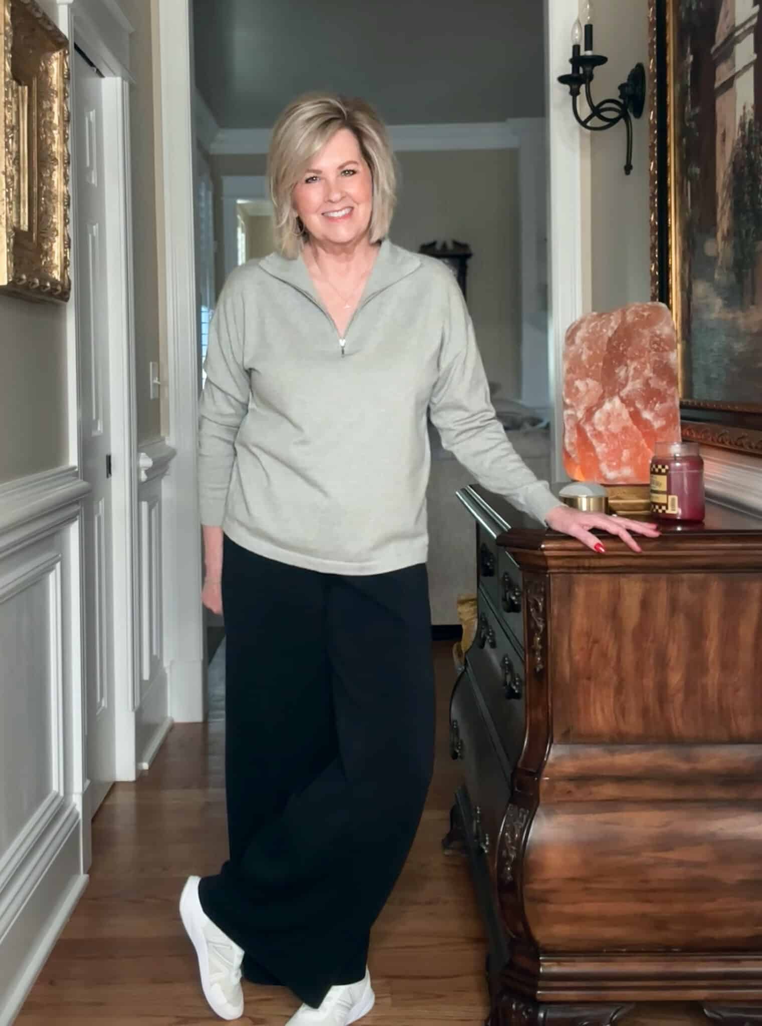 The casual gray and black outfit I wore this week