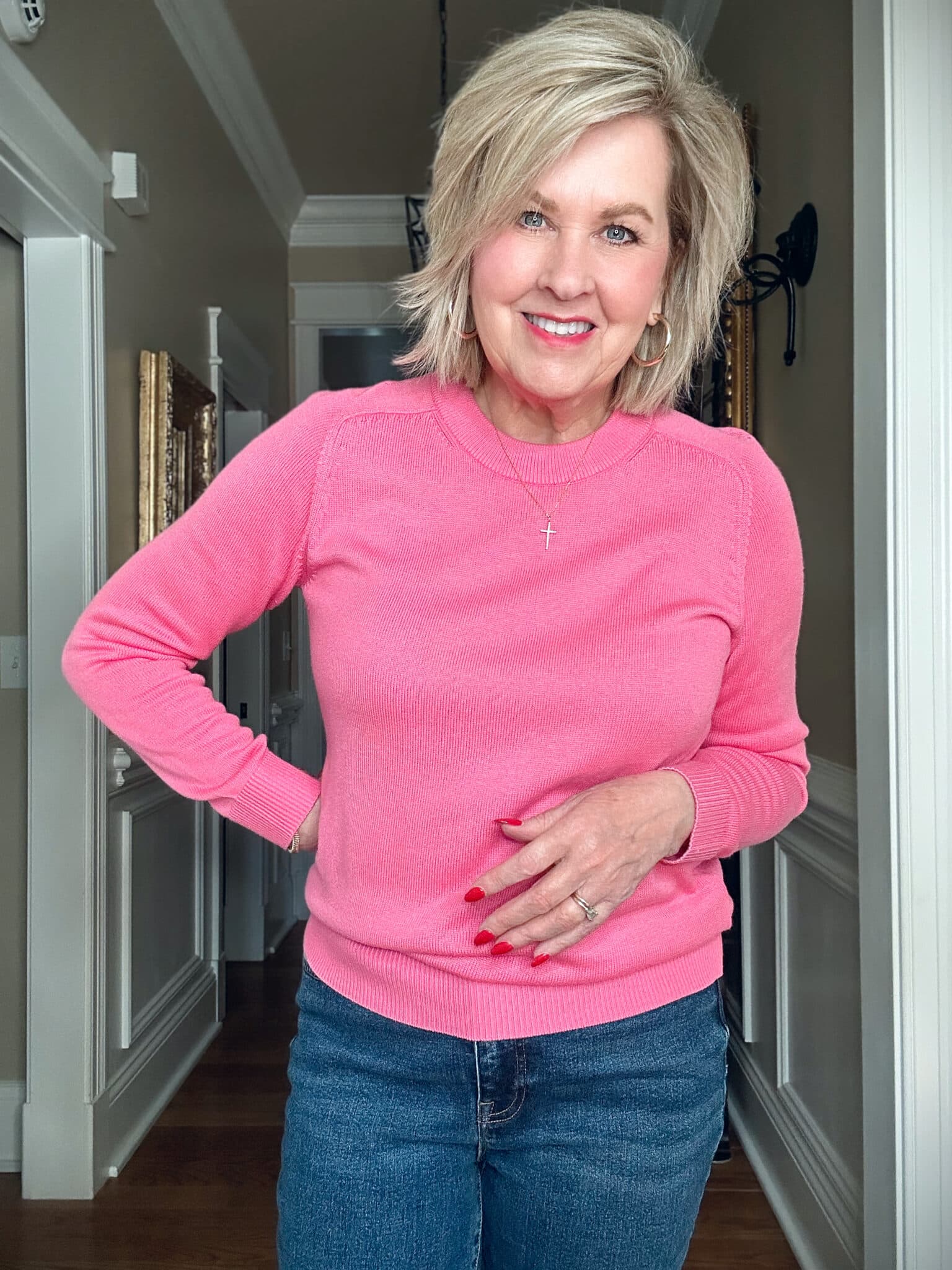 The casual pink sweater I wore this week