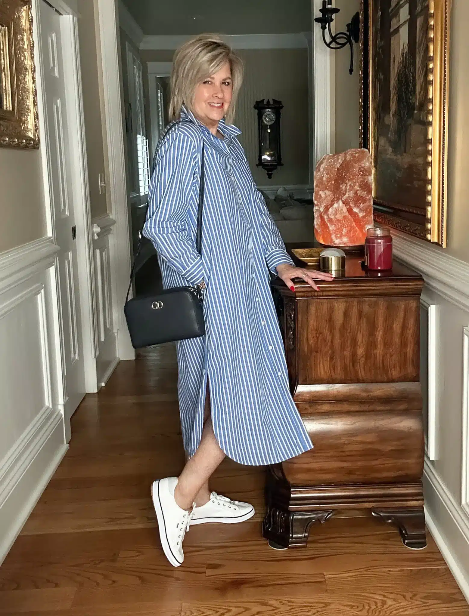 Sneakers with a Midi Dress for Women over 50