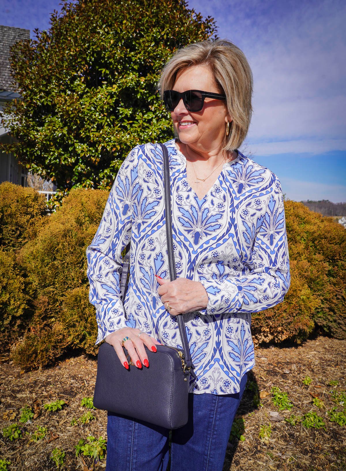 Talbot's New Arrivals For Spring - baby blue print top