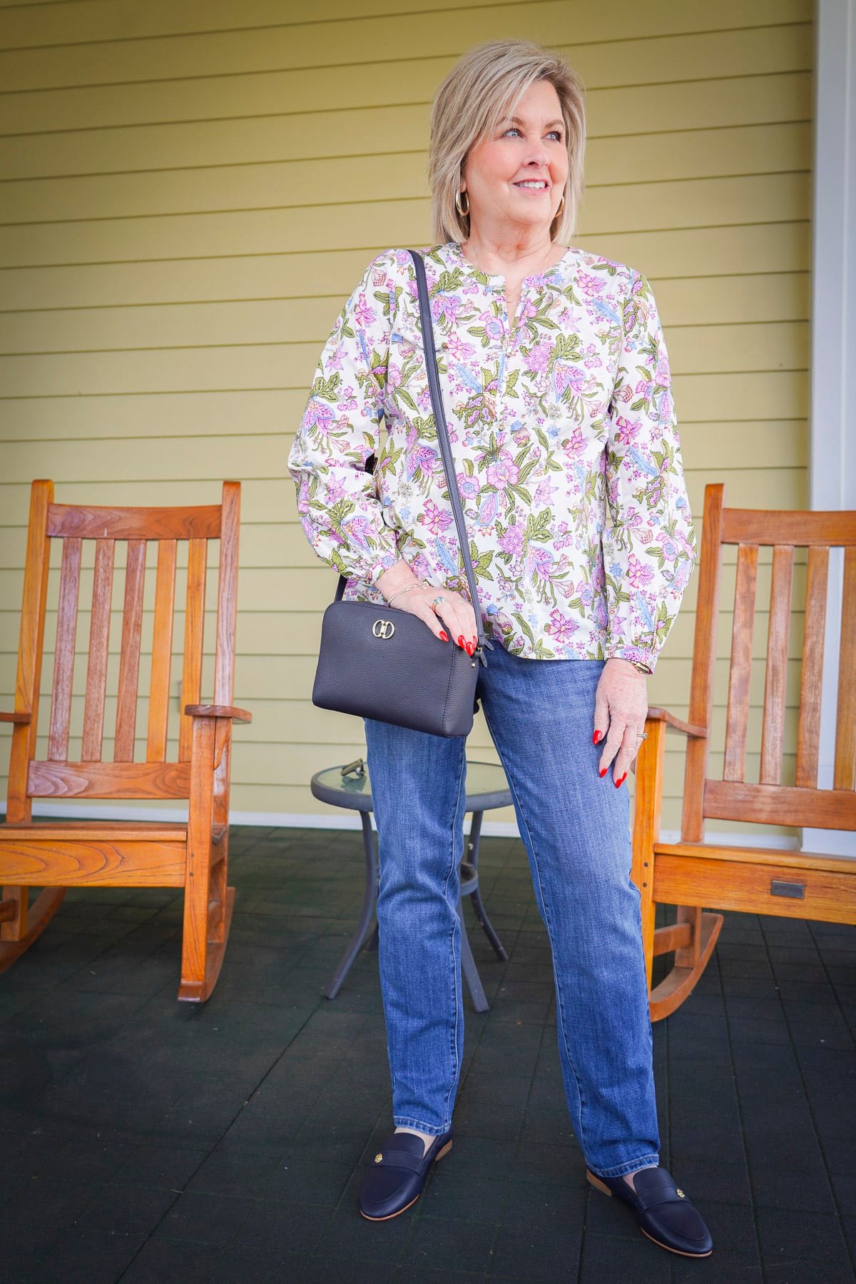 Talbot's New Arrivals For Spring - floral top and jeans