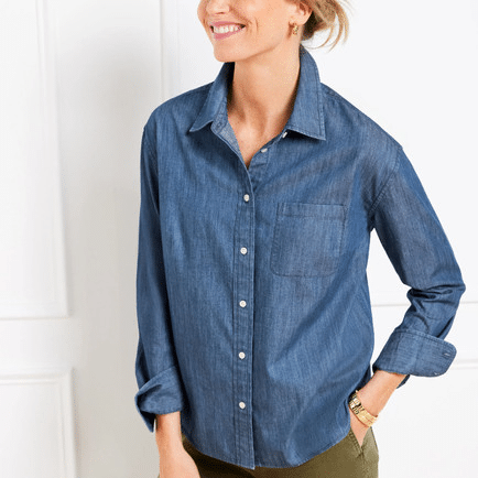 Talbots Denim Short Shirt Medium Wash