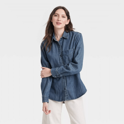 Target Universal Thread Relaxed Fit Denim Button-Down Shirt