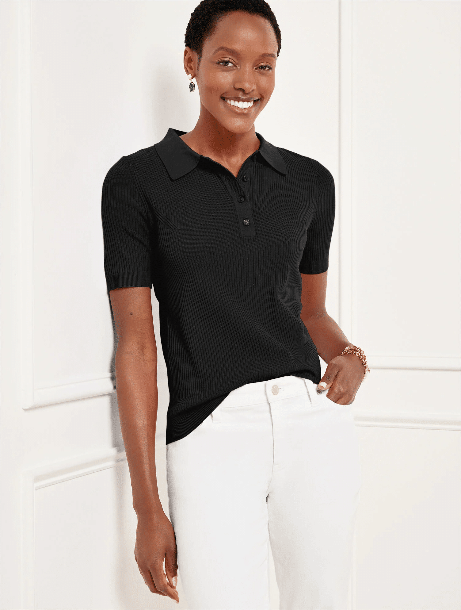 This polo is the perfect shirt for a spring capsule wardrobe.