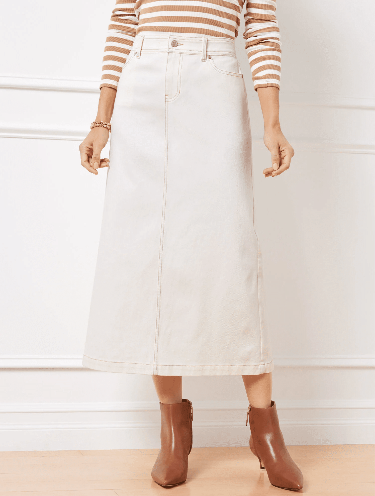 The Best Midi Skirts for Women Over 50 Tania Stephens 50 is not old fashion blogger  ecru
