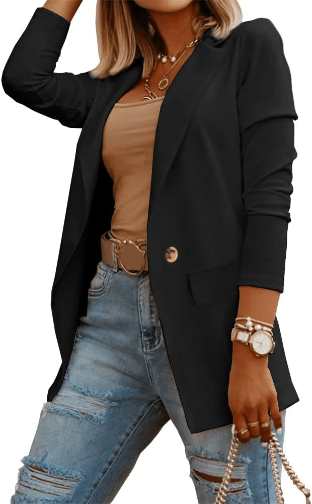 Amazon’s Must-Have Blazers and How to Style Them for Spring tania stephens 50 is not old fashion blogger  black with button
