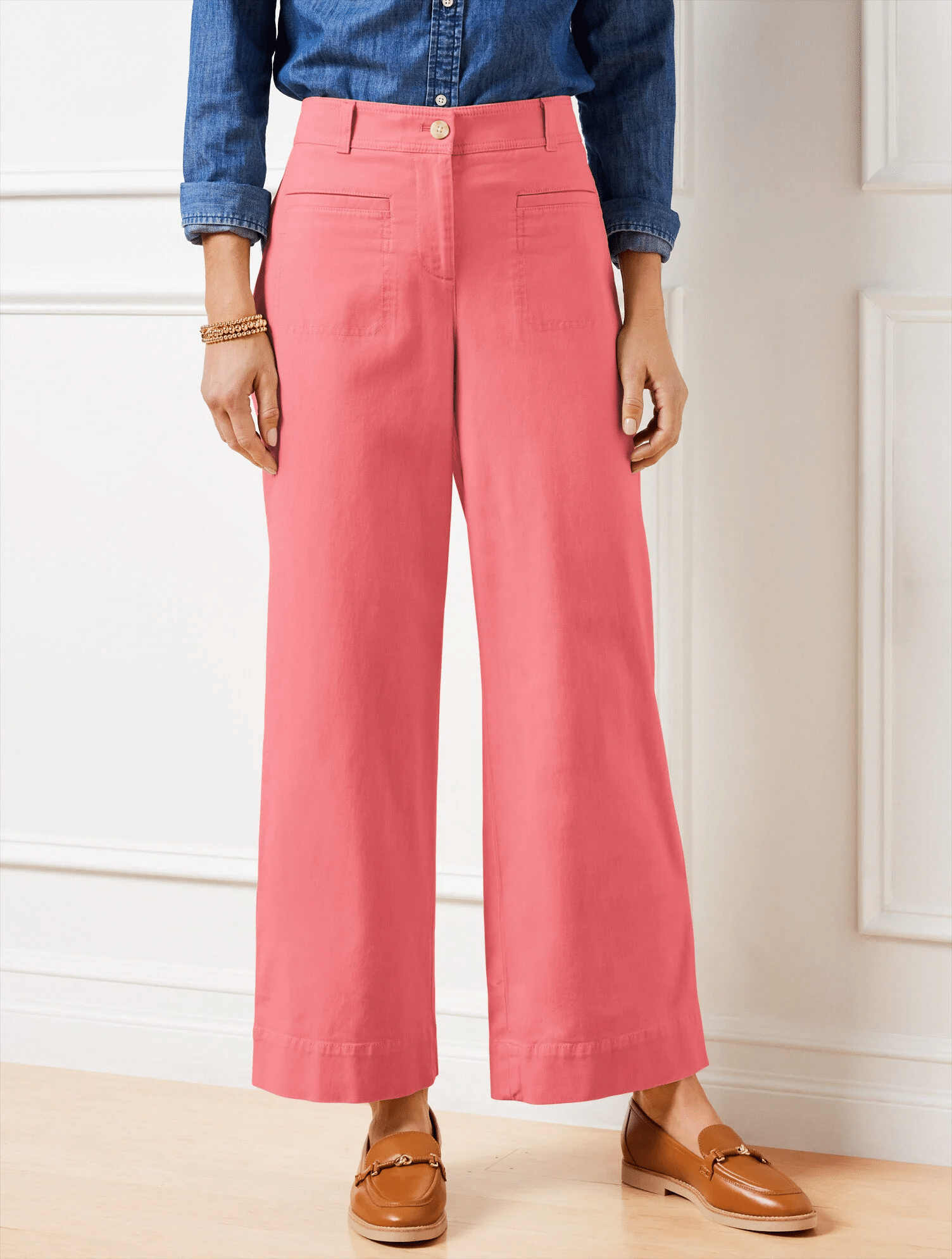 Best Wide Leg Pants for Women Over 50 50 is not old fashion blogger tania stephens pink