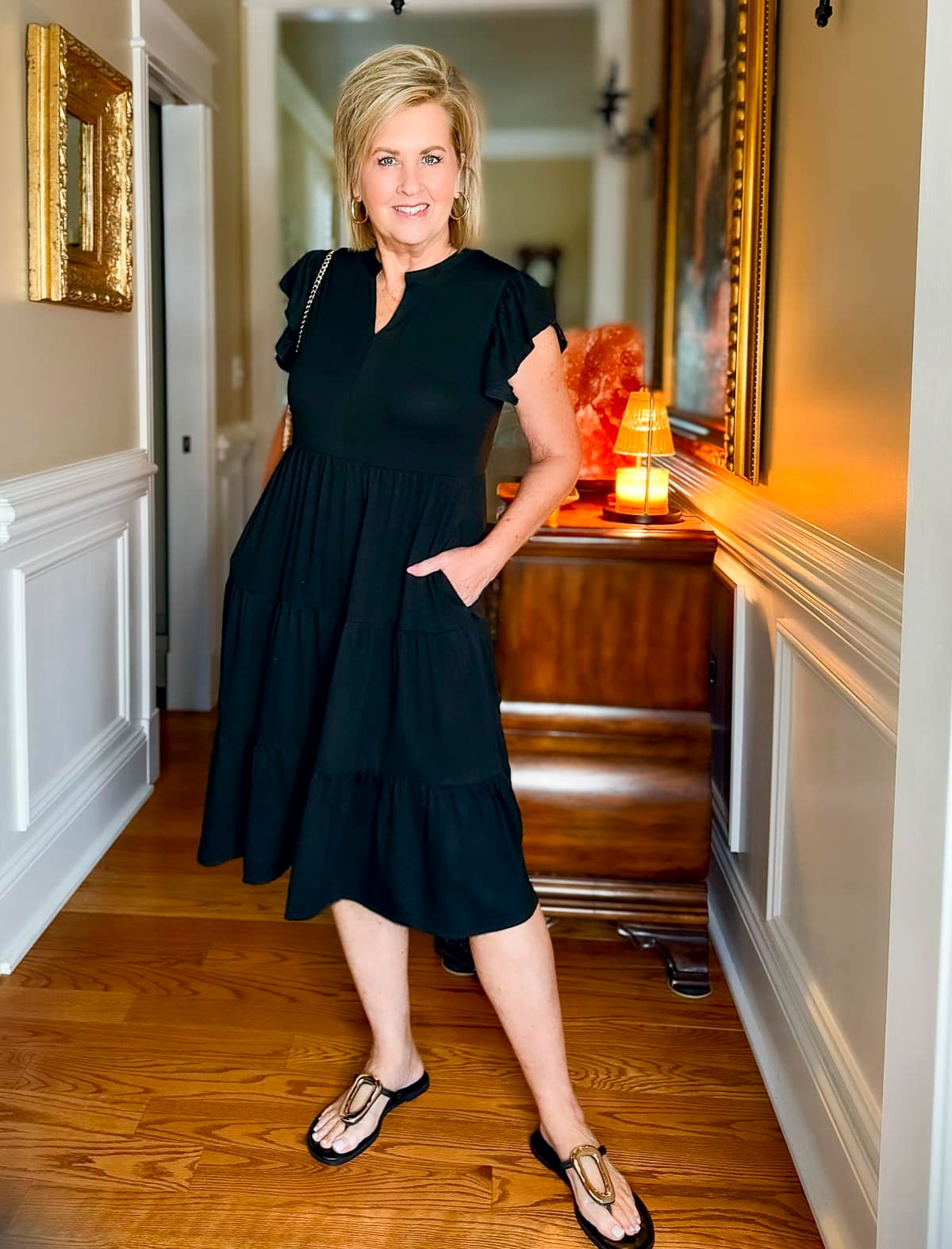 Tania Stephens is wearing an Amazon little black dress