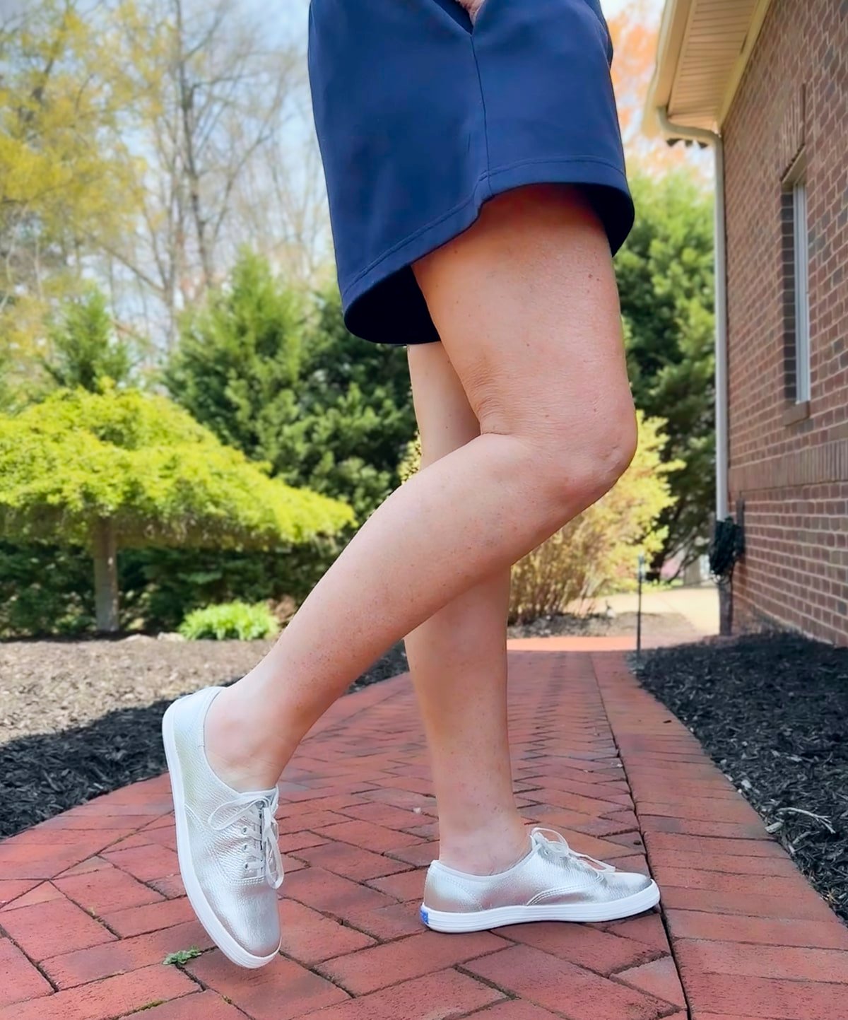 Tania Stephens wearing Champion Leather Luxe Lace Up