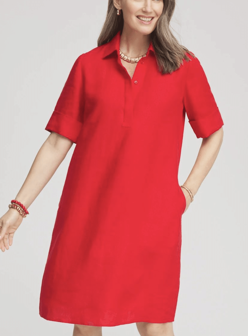 Chico's Linen Shirtdress, Cool Dresses to wear in Summer, What to wear on a hot summer day for women over 50