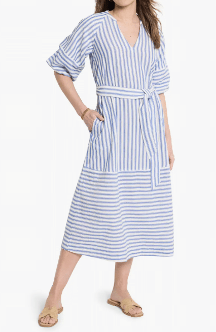 Belted Gauze Midi Dress, Summer Outfits for Women 