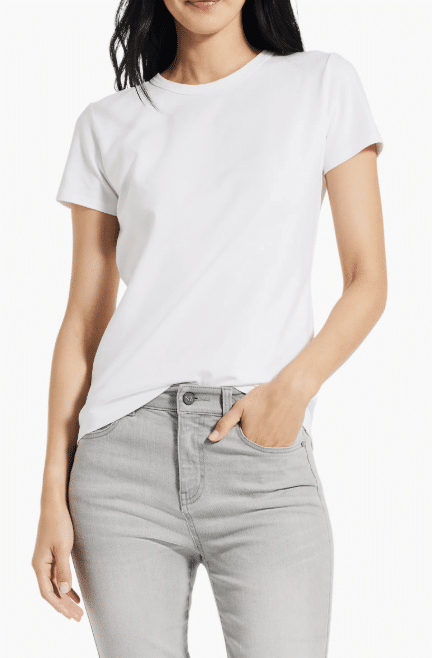 NIC + ZOE Perfect Crewneck T-Shirt, BEST WHITE TEE SHIRTS FOR WOMEN OVER 50
