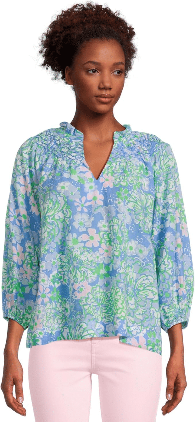Tops with 3/4 Sleeve for Women Over 50 lily pulitzer tania stephens fashion over 50