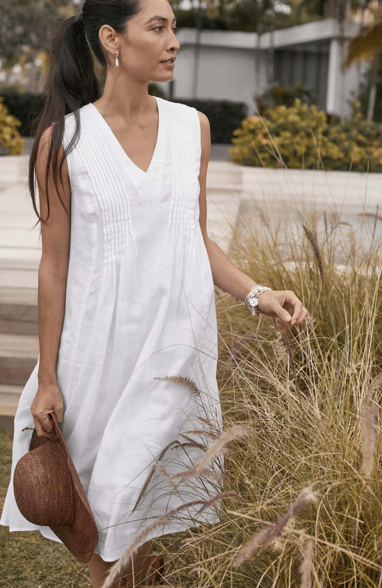 Coastal Grandmother Summer Style Guide jjill pintucked white 50 is not old fashion blogger