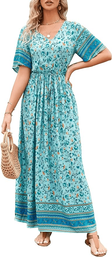 BOHO MAXI DRESS FOR WOMEN OVER 50, WHAT TO PACK FOR THE BEACH