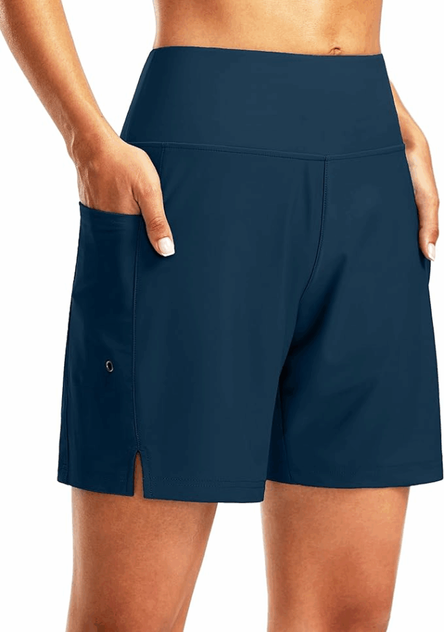  7" Long Quick Dry Swim Board Shorts, Shorts for Women over 50