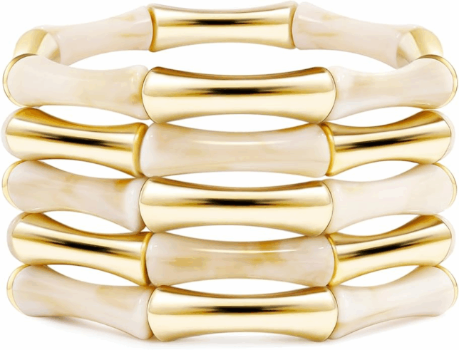Gold Tube Bangle Bracelets