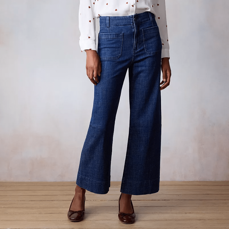 LC Lauren Conrad Super High-Rise Wildflower Wide Leg Cropped Pants