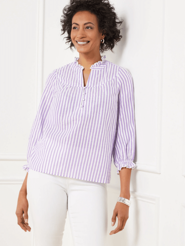 Tops with 3/4 Sleeve for Women Over 50 stripe top 50 is not old 