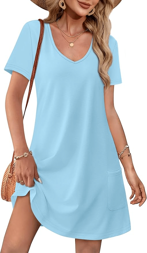 The Best T-Shirt Dresses For Women Over 50 tania stephens vneck dress with pockets tania stephens.