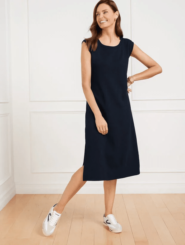 The Best T-Shirt Dresses For Women Over 50 midi blue talbots tania stephens