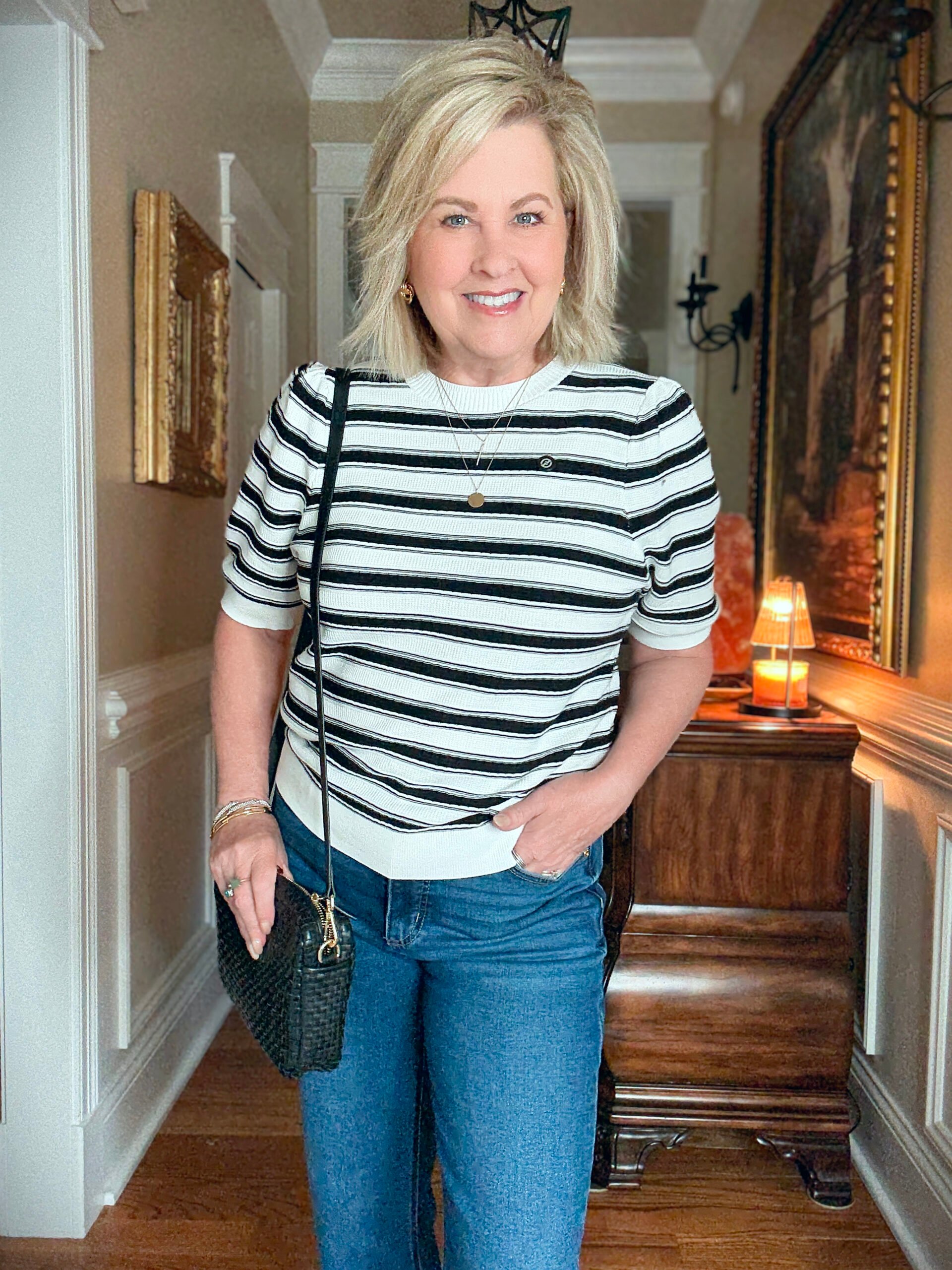 Tania is a striped sweater from Walmart.