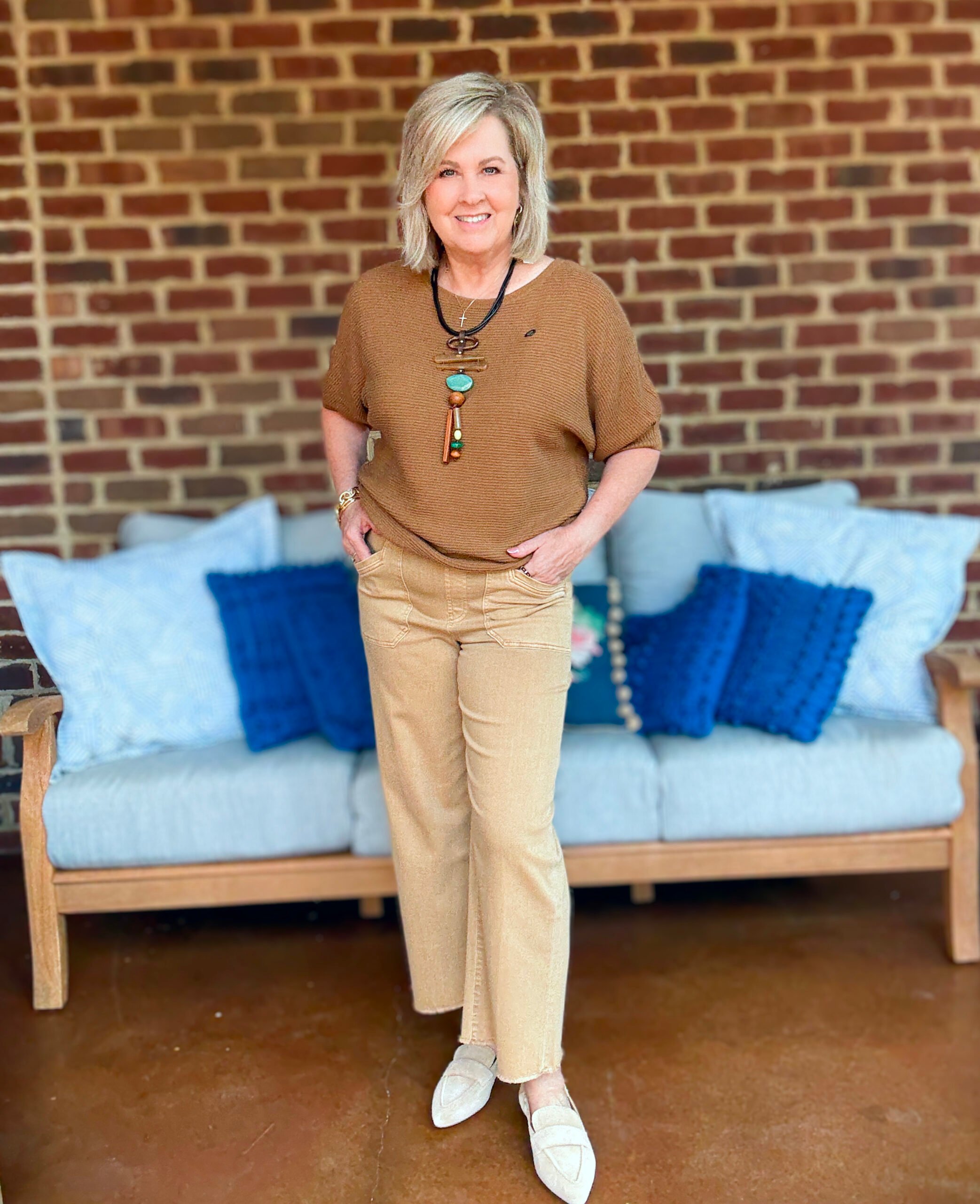 Tania Stephens wearing fall styles from Chico's