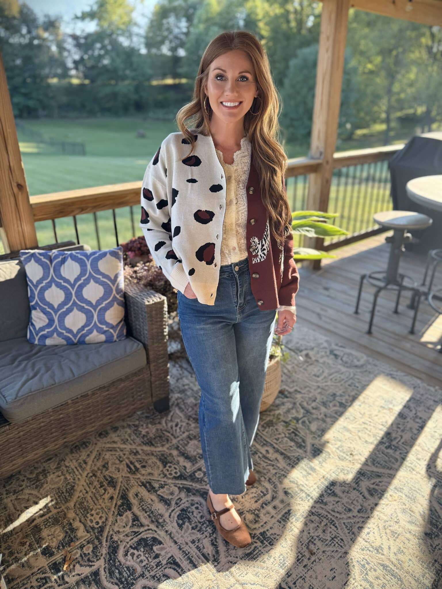 Amazon color block cardigan by Stephanie