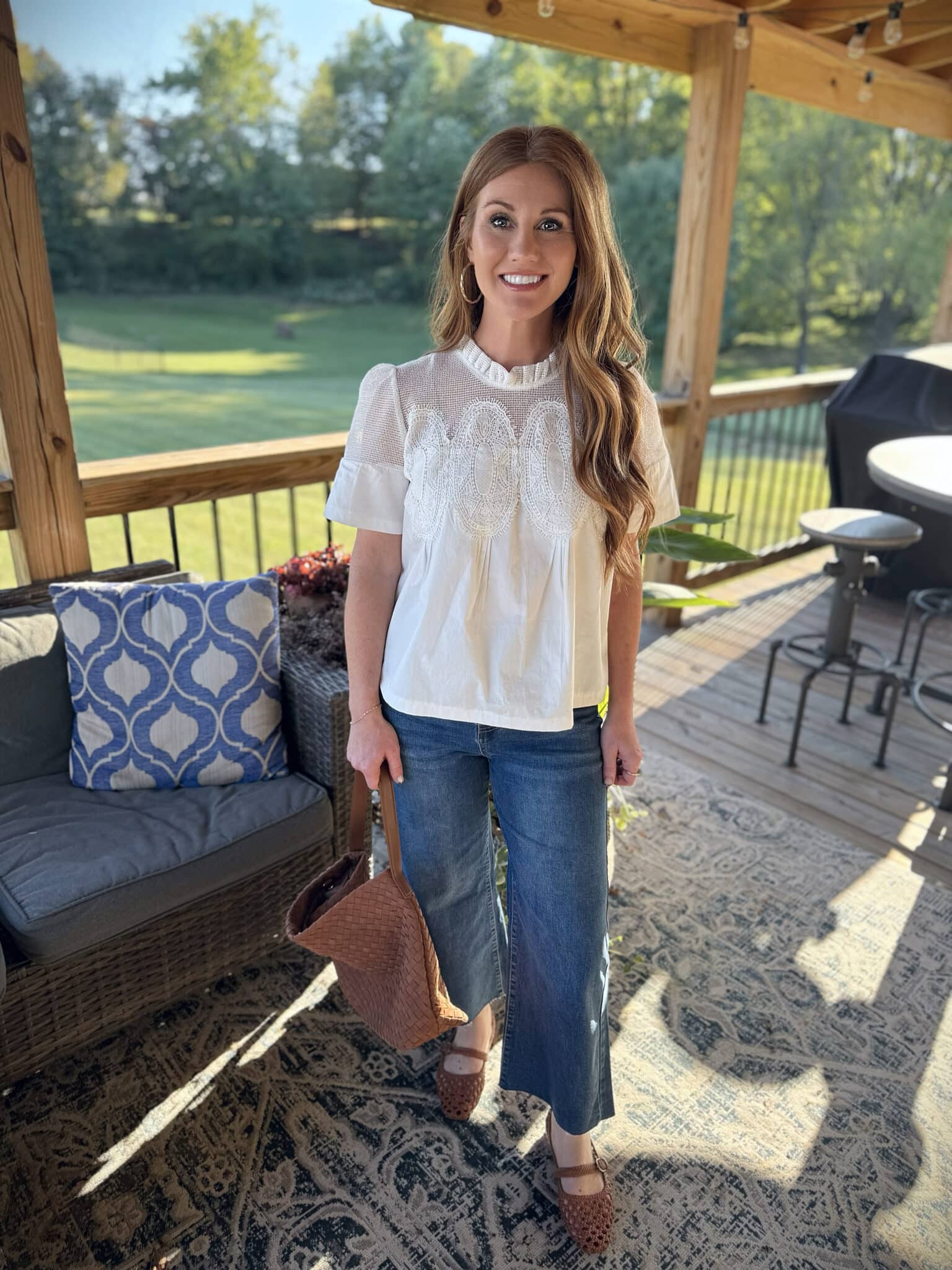 Amazon white shirt and jeans by Stephanie
