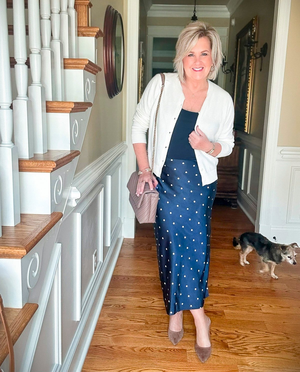 How to wear a cardigan with a skirt