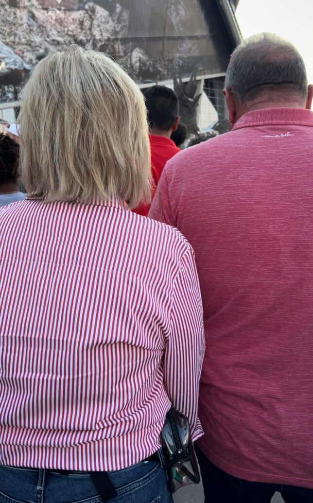 Tania and Joe attending a football game