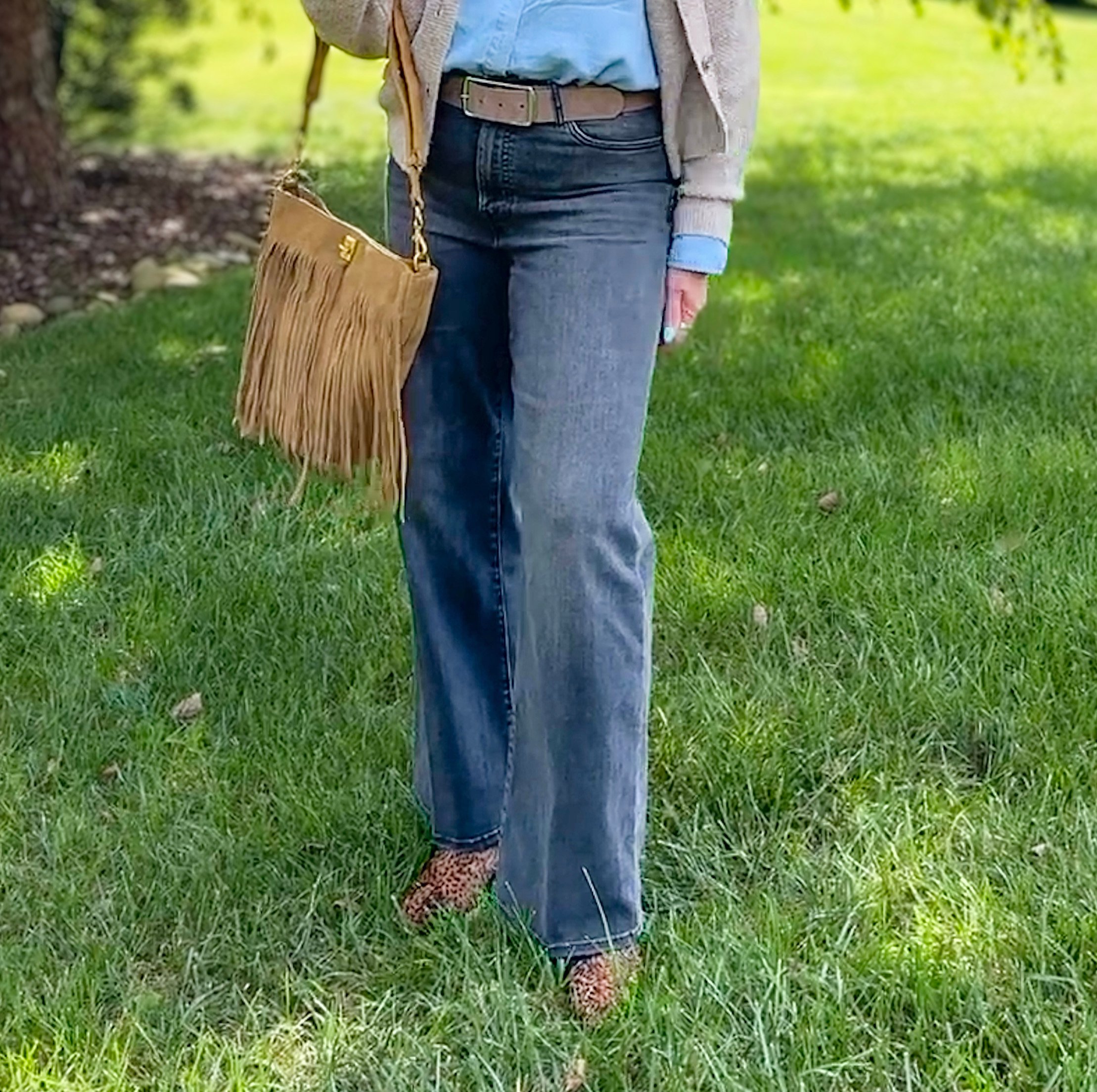 Tania wearing black jeans from Nordstrom Rack