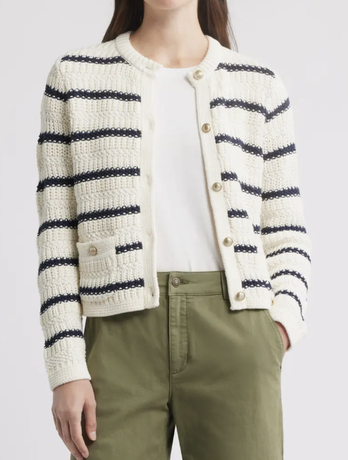 Caslon Textured Sweater Jacket