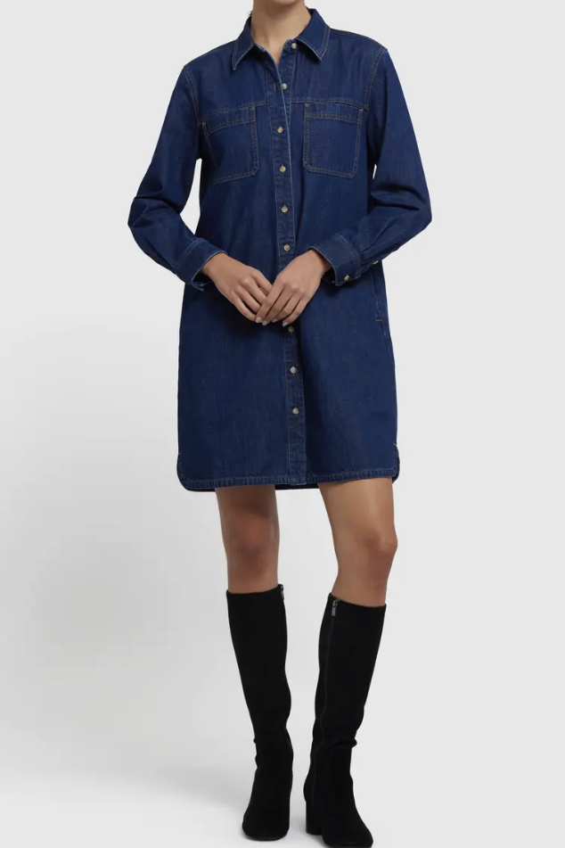 Long Sleeve Denim Shirtdress