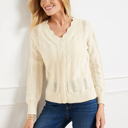 Talbots Pointelle Stitch Cardigan