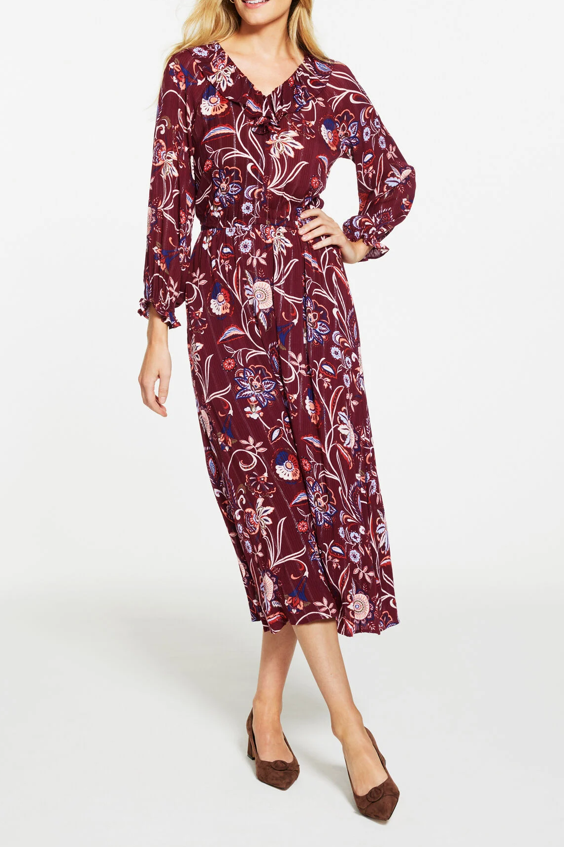 Talbots Ruffle Neck Dress