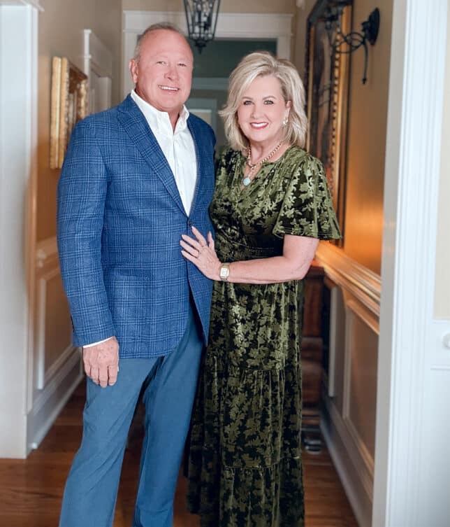 Joe and Tania attending a wedding in Jos A. Banks and Amazon