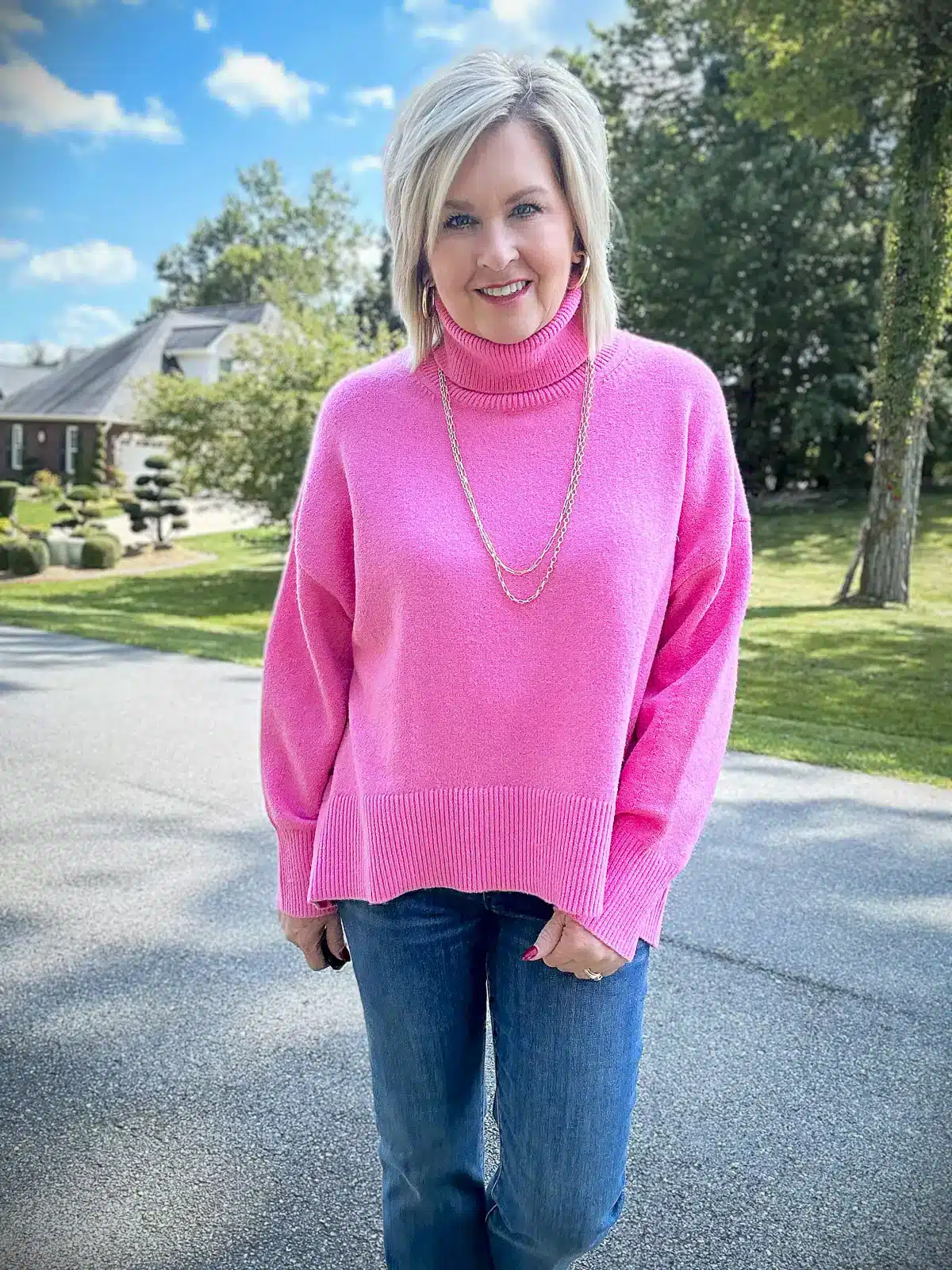 HOW TO STYLE PINK FOR FALL FOR WOMEN OVER 50 WITHOUT LOOKING SUMMERY