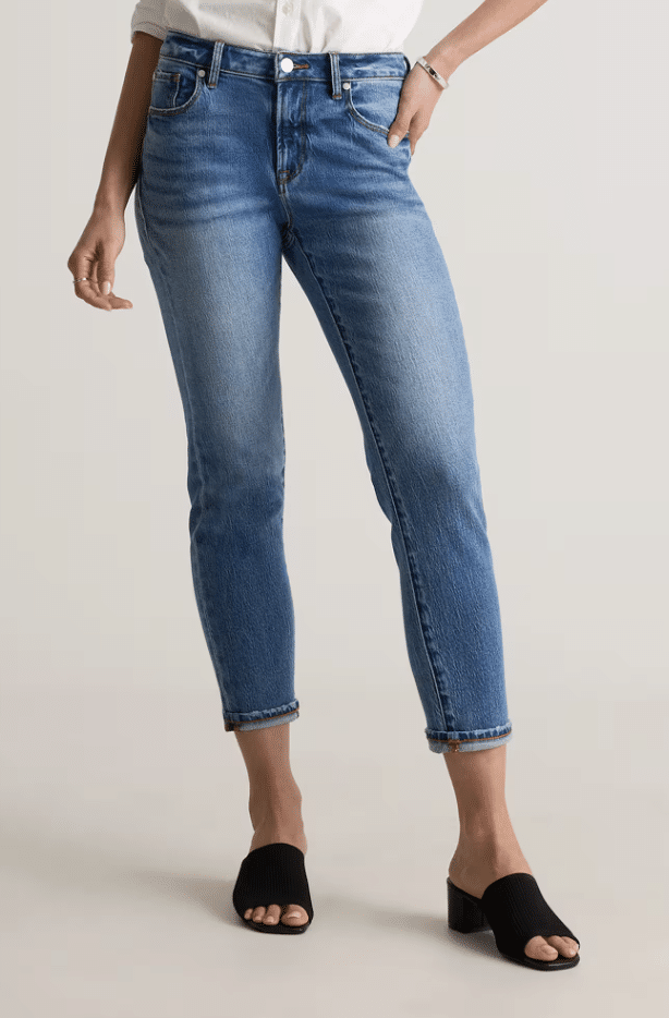 Slim Jeans That Flatter Every Figure (and Pair Perfectly with Fall Boots!) 50 is not old fashion blogger tania stephens boyfriend