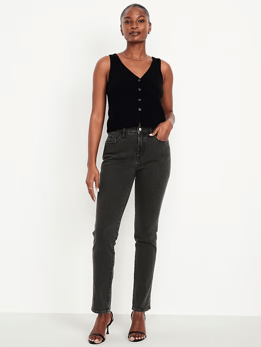 Slim Jeans That Flatter Every Figure (and Pair Perfectly with Fall Boots!) 50 is not old fashion blogger tania stephens old navy