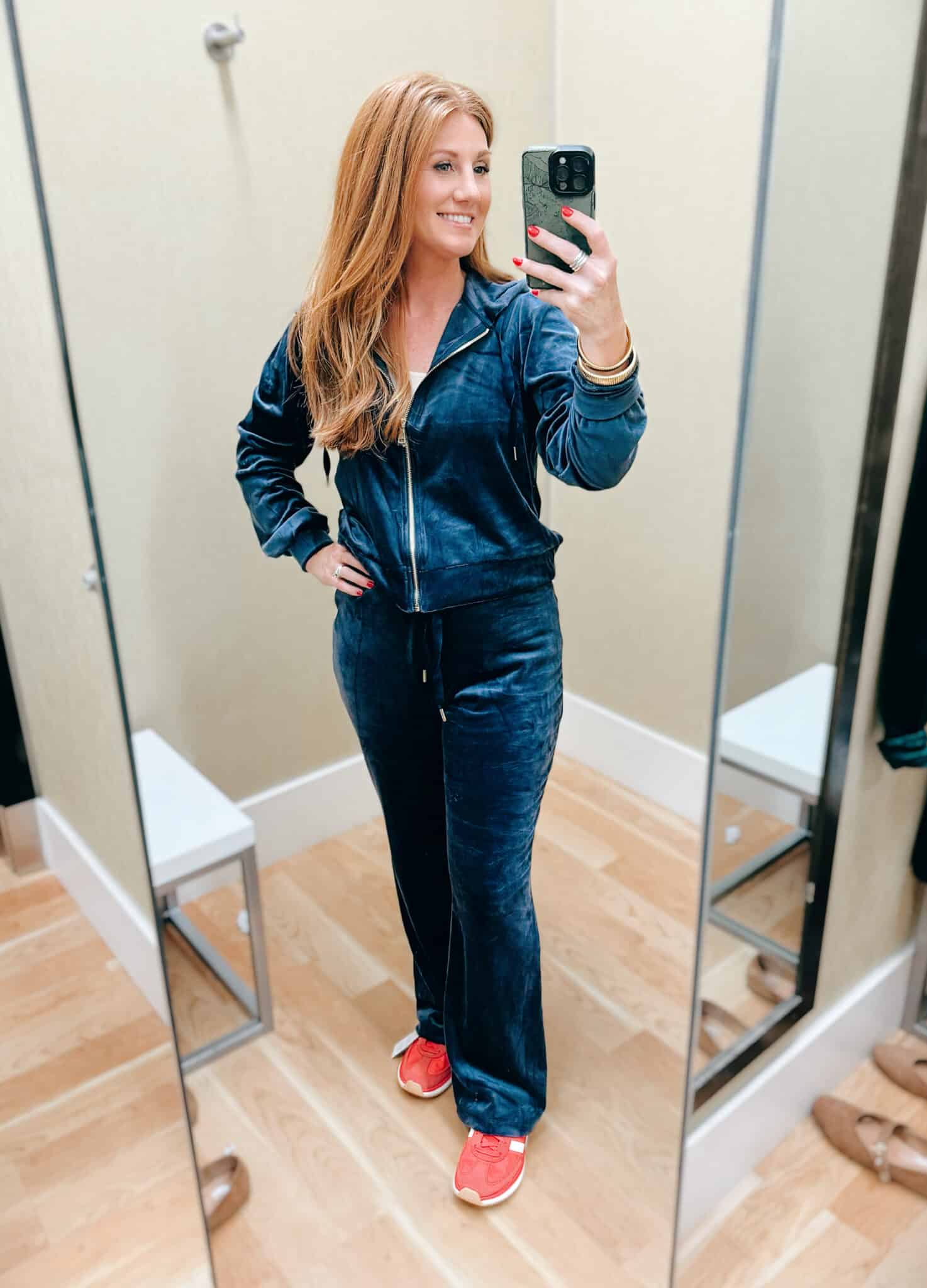 Stephanie wearing a blue set from Kohl's