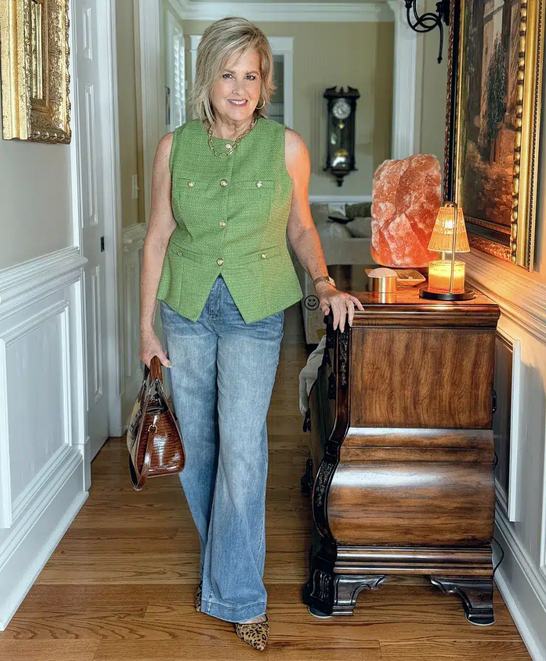 Tania modeling full length jeans